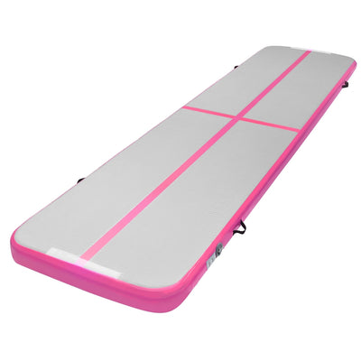 Everfit 4M Air Track Gymnastics Tumbling Exercise Cheerleading Mat Inflatable Pink