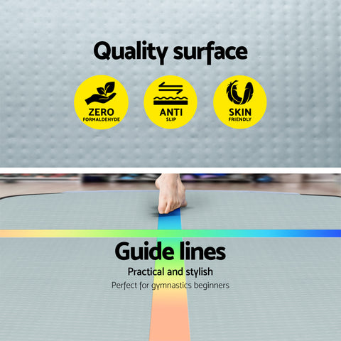 Everfit 4M Air Track Gymnastics Tumbling Exercise Mat W/ Pump Inflatable Colored