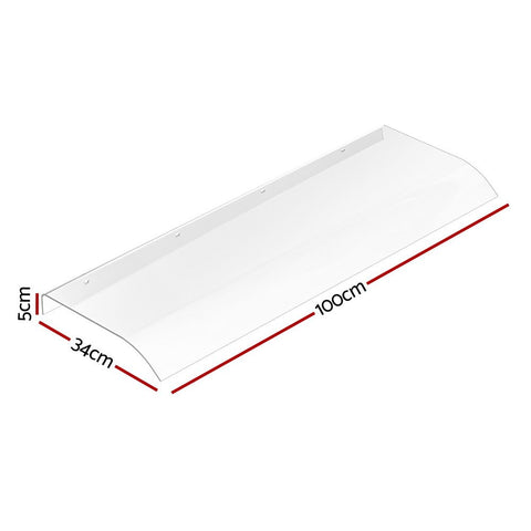 Instahut Window Door Awning 0.4mx1m Transparent