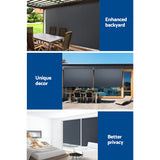 Instahut 2.7X2.5M Outdoor Blinds Awning Roll Down Canopy Retractable Outdoor Blinds Window Shade Grey