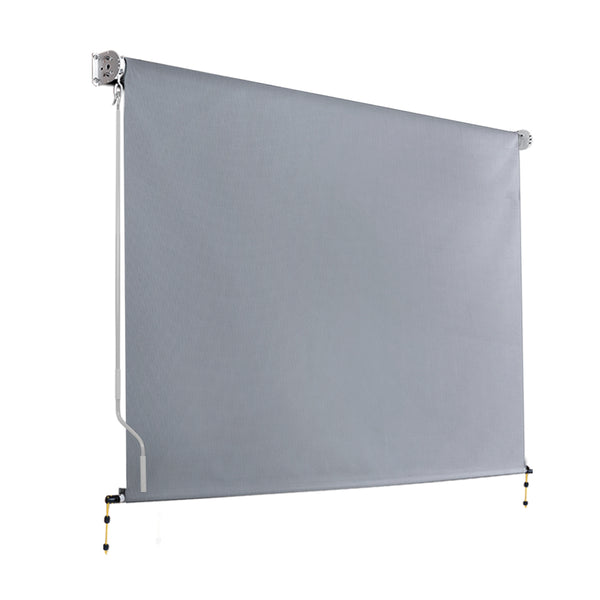 Instahut 3X2.5M Outdoor Blinds Awning Roll Down Screen Fabric Blinds Outdoor Window Shade Grey