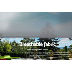 Instahut 3X2.5M Outdoor Blinds Awning Roll Down Screen Fabric Blinds Outdoor Window Shade Grey