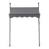 Instahut Window Fixed Pivot Arm Awning Outdoor Door Canopy 2X1.8M Grey