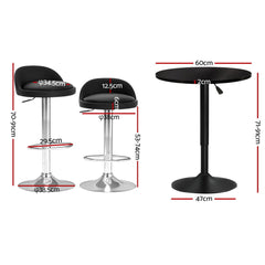 Artiss Bar Table and Stools Set Dining Desk Kitchen Chairs Cafe Pub