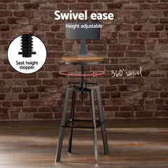 Artiss Bar Table and Stools Set Dining Desk Industrial Kitchen Chairs Cafe Pub