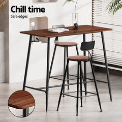Artiss Bar Table and Stools Set Dining Desk Kitchen Chairs Cafe Pub