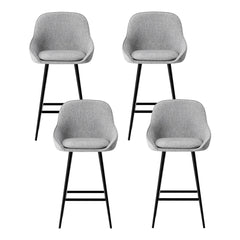Artiss 4x Bar Stools Upholstered Stool Counter Seat Kitchen Dining Chairs