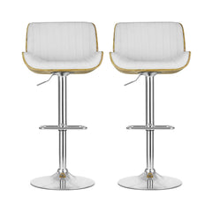 Artiss 2x Bar Stools Adjustable Leather Chairs