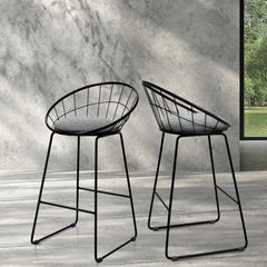 Artiss 2x Bar Stools Padded Seat Metal