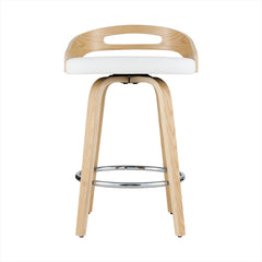 Artiss 2x Bar Stools Swivel Dining Chairs Low Back Counter Seat PU Cushion