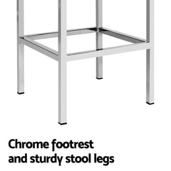 Artiss 4x Bar Stools Leather Padded Metal White