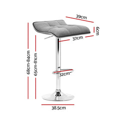 Artiss 2x Bar Stools Linen Padded Gas Lift