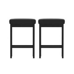 2x Artiss Metal Bar Stools PU Seat Dining Counter Chairs