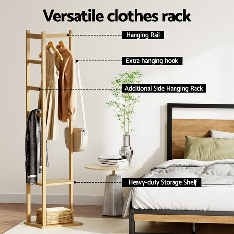 Artiss Clothes Rack Airer Coat Stand Bamboo