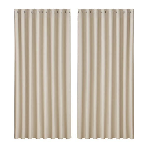 Artiss 2X Blockout Curtains Eyelet 300x230cm Beige