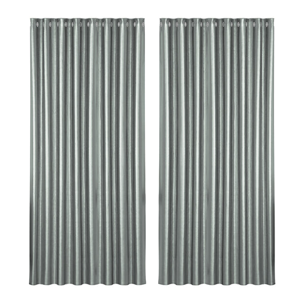 Artiss 2X Blockout Curtains Eyelet 300x230cm Grey Shine