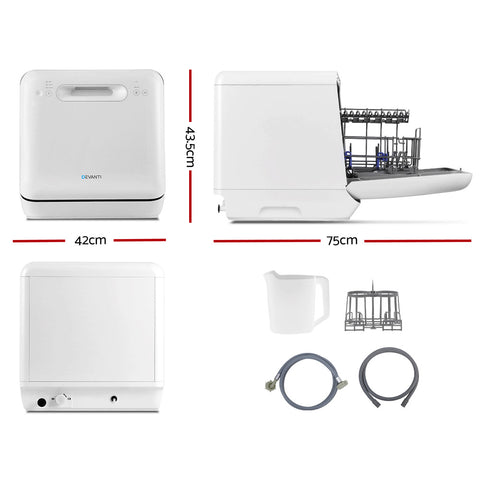 Devanti 3 Place Settings Benchtop Dishwasher