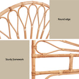 Artiss Bed Headboard Queen Bedhead Rattan - MARI Pine