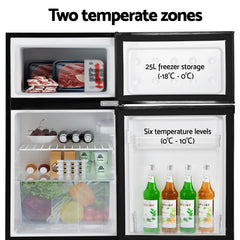 Devanti 85L Bar Fridge Mini Freezer Refrigerator Black