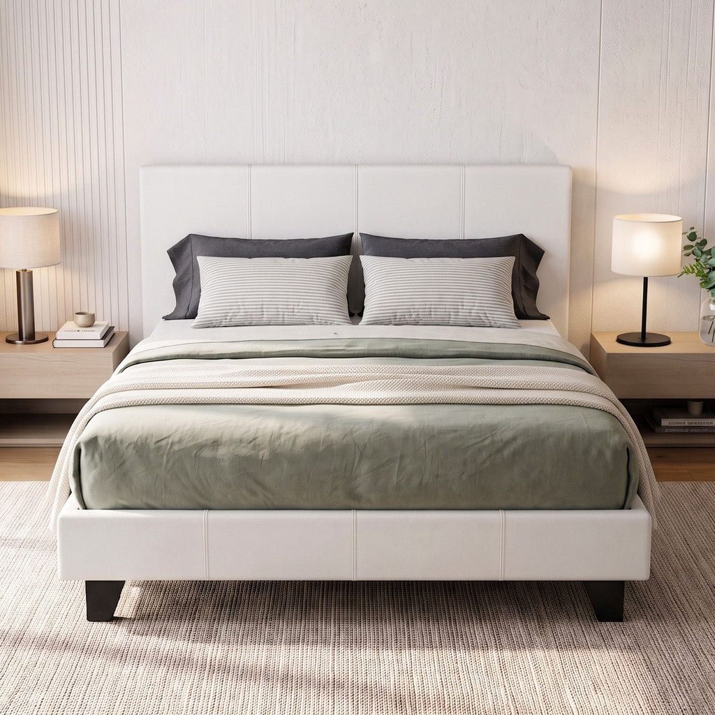 Artiss Bed Frame Double Size White NEO