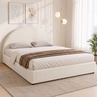 Artiss Bed Frame Gas Lift Strorage Beds Base Platform Boucle Fabric Double ELLA