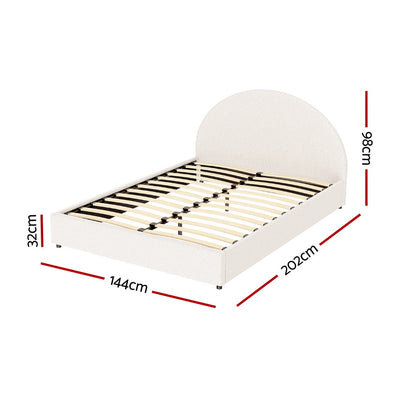 Artiss Bed Frame Gas Lift Strorage Beds Base Platform Boucle Fabric Double ELLA