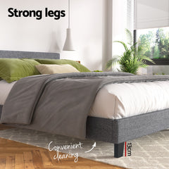 Artiss Bed Frame King Size Grey NEO