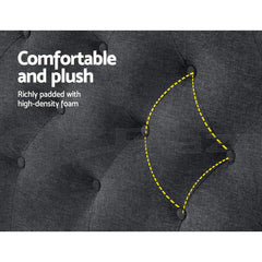 Artiss Bed Head Headboard Queen Size Fabric - CAPPI Charcoal