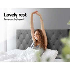 Artiss Bed Head Headboard Queen Size Fabric - CAPPI Grey