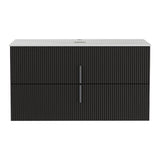 Cefito Vanity Unit 900mm Bathroom Cabinet Storage Wall Hung Black Timber Front