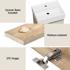 Cefito Vanity Unit 445mm Basin Bathroom Cabinet Storage Wall Hung Sink White