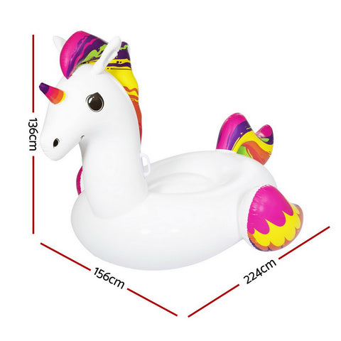 Bestway Unicorn Float Rider Inflatable Ride On Floating Pool Lounger 224x156CM