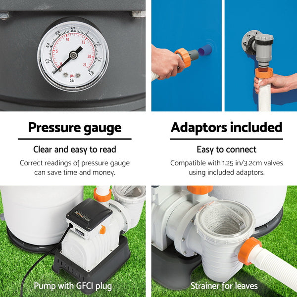 Bestway Pool Pump Sand Filter 1500GPH 5678L/H Pools Flowclear Filters