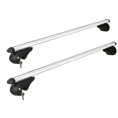 Universal Car Roof Racks Pod Aluminium Cross Bars Adjustable 108cm Silver