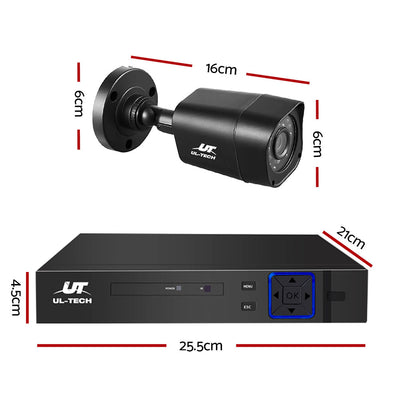 UL-TECH 1080P Security Camera System 4CH DVR with 4 CCTV Square Cameras