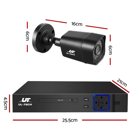 UL-TECH 1080P Security Camera System 4CH DVR with 4 CCTV Square Cameras