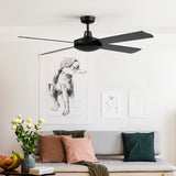 Devanti 52'' Ceiling Fan AC Motor 4 Blades w/Remote - Black