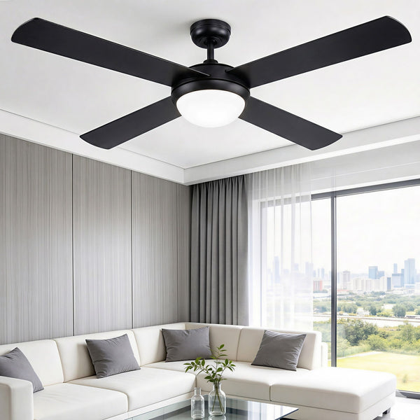 Devanti 52'' Ceiling Fan DC Motor w/Light w/Remote - Black