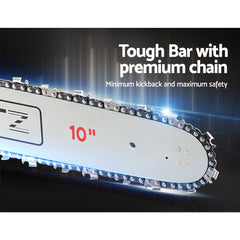 Giantz Chainsaw 10" 20V Cordless Saw Electric Battery Rechargeable,Giantz Chainsaw Electric Cordless 20V 10" Saw Wood Cutter Pruner Li-lon Battery