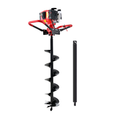 Giantz Post Hole Digger 200mm Petrol Drill Auger Extension Bits