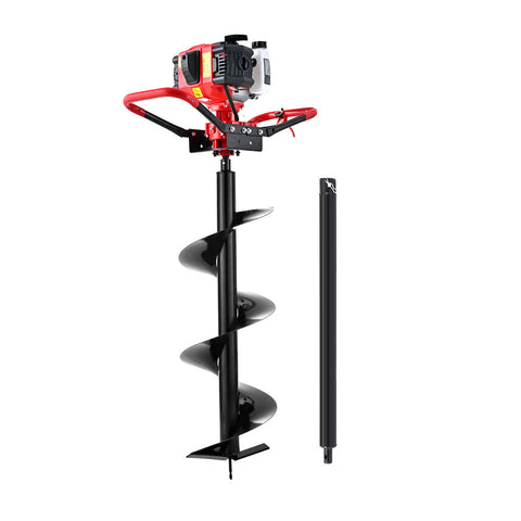 Giantz Post Hole Digger 300mm Petrol Drill Auger Extension Bits