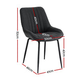 Artiss 4x Dining Chairs Retro PU Leather Kitchen Lounge Cafe Accent Chair Black