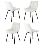 Artiss 4x Dining Chairs Velvet Tufted Kitchen Lounge Cafe Accent Chair Beige