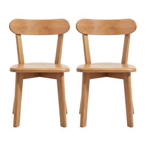 Artiss 2x Dining Chairs Wooden Kitchen Accent Chair Cafe Lounge Rubber Wood