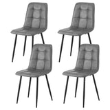 Artiss 4x Dining Chairs Retro PU Leather Kitchen Lounge Cafe Accent Chair Grey