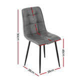 Artiss 4x Dining Chairs Retro PU Leather Kitchen Lounge Cafe Accent Chair Grey