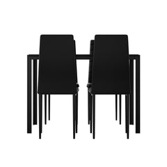 Artiss Dining Chairs and Table Dining Set 4 Chair Set Of 5 Black