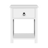 Artiss 2 X Bedside Table 1 Drawer with Shelf - EMMA White