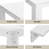 1 Artiss Dining Table and 4 Chairs Set Rectangle White