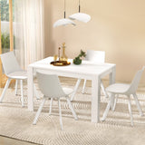 1 Artiss Dining Table and 4 Chairs Set Rectangle White